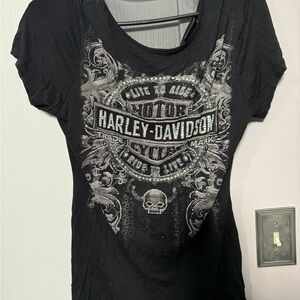 Harley-Davidson Women's Black Graphic Top
